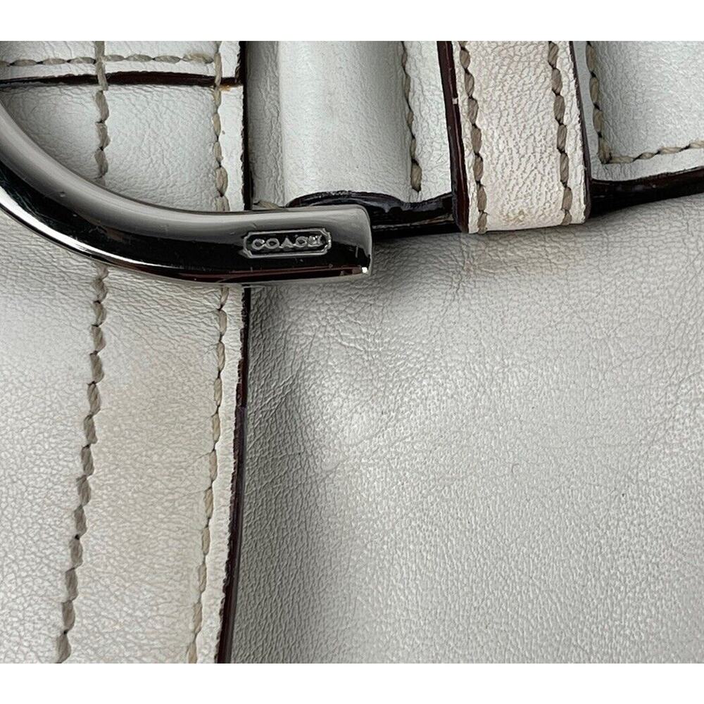 COACH Soho 9434 Double Pocket Flap Shoulder Bag White Leather Purse Y2k 2005 - Picture 12 of 15